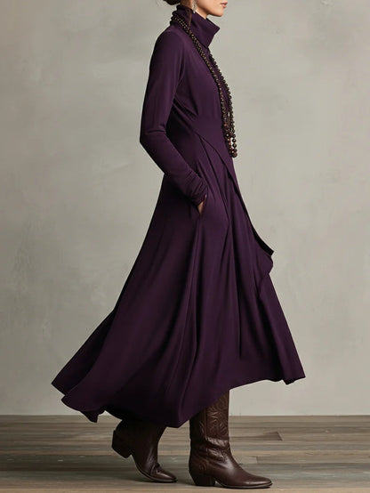 Arielle | Robe Vintage Asymétrique à Col Roulé