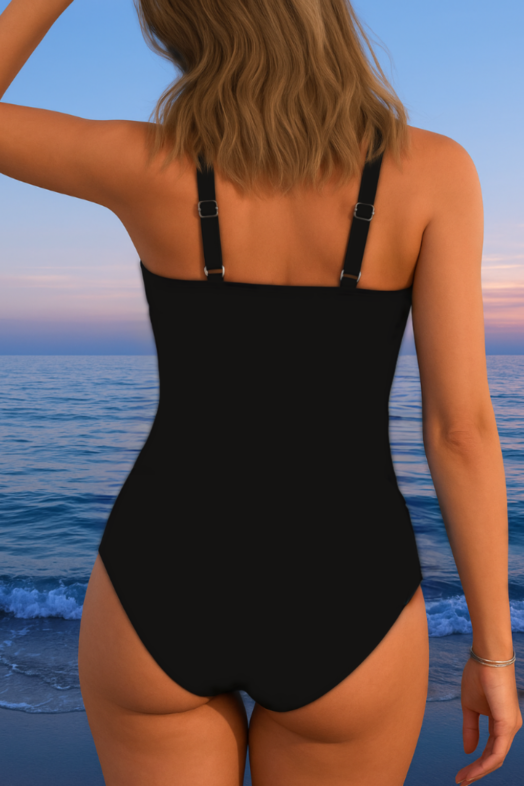 Maillot de bain de luxe imprimé coloré à décolleté croisé