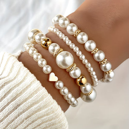 Ensemble de 4 Bracelets Empilables en Perles