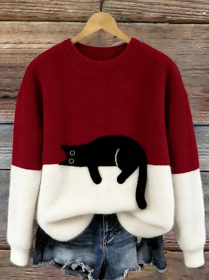 Cristina | Pull oversize élégant avec un chat