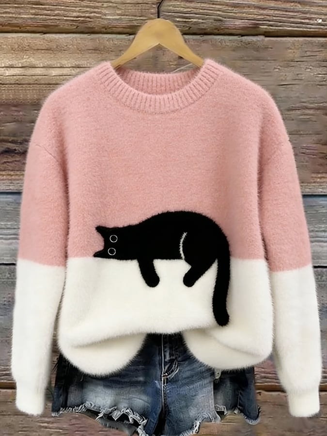 Cristina | Pull oversize élégant avec un chat