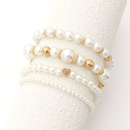 Ensemble de 4 Bracelets Empilables en Perles