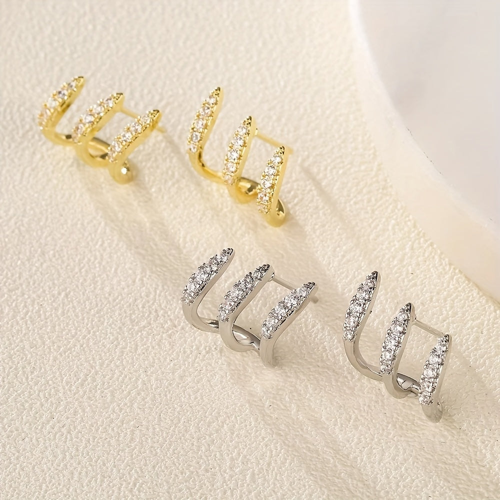 Flore - Boucle d'Oreille Triple Élégante