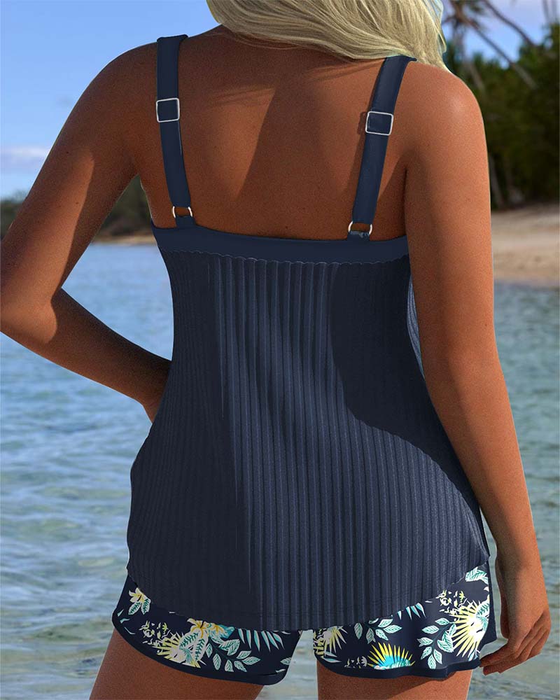 Bloom | Tankini rayé avec pantalon de plage deux pièces