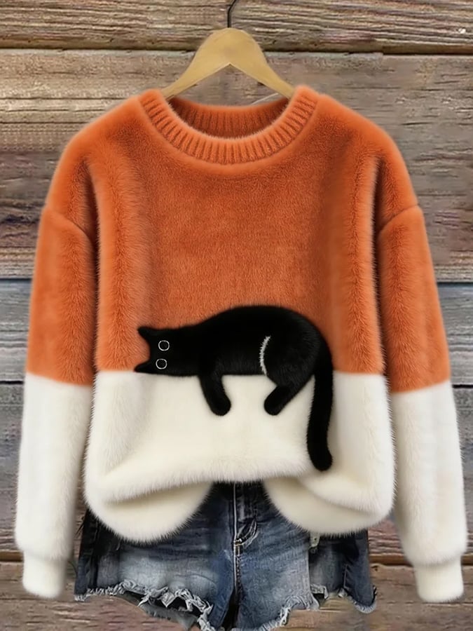 Cristina | Pull oversize élégant avec un chat