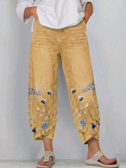 Aven | Pantalon décontracté brodé