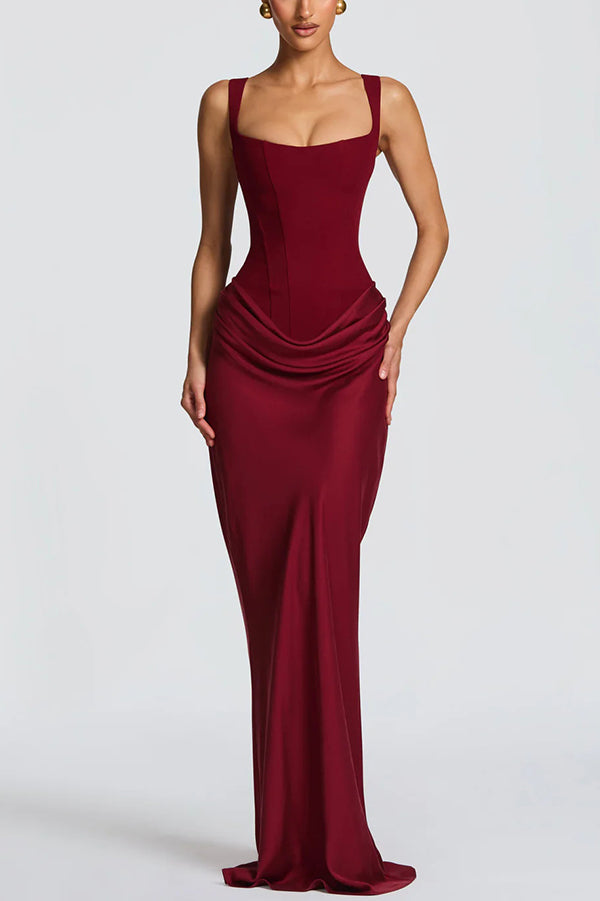 Éléonore | Robe Longue à Encolure Carrée