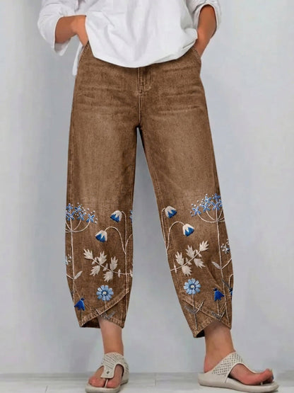 Aven | Pantalon décontracté brodé