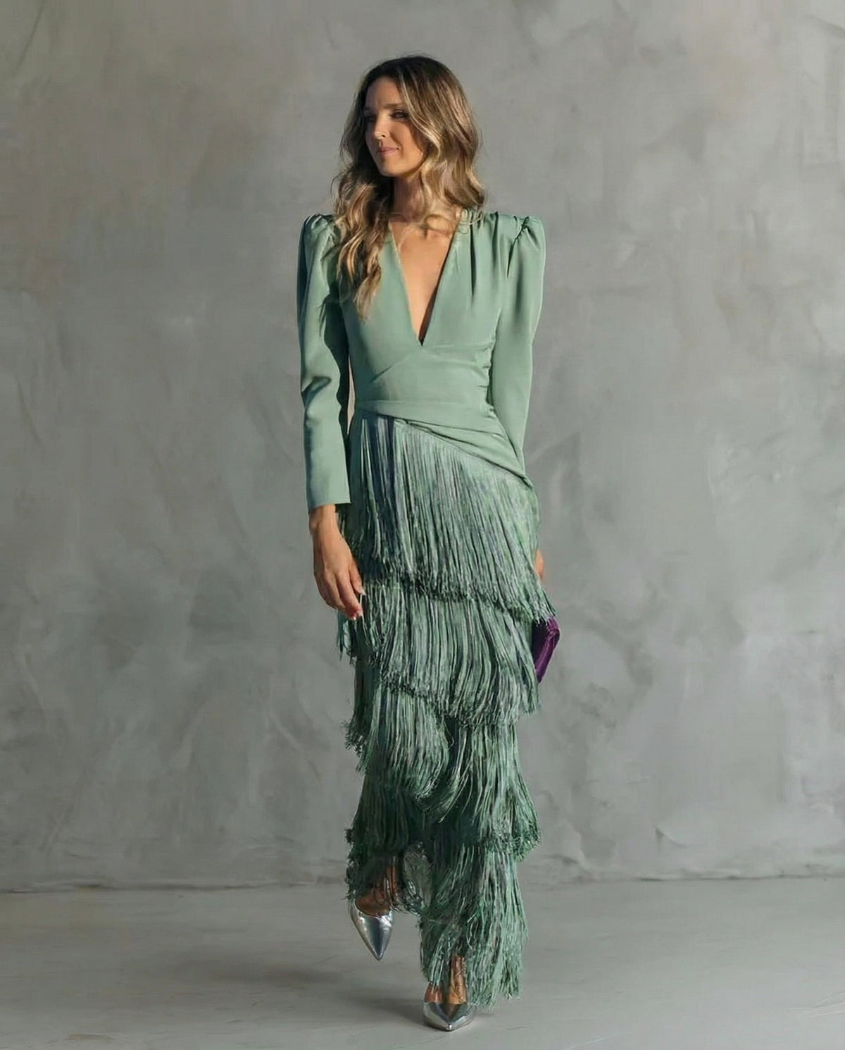 Chiara | Robe Élégante à Manches Franges