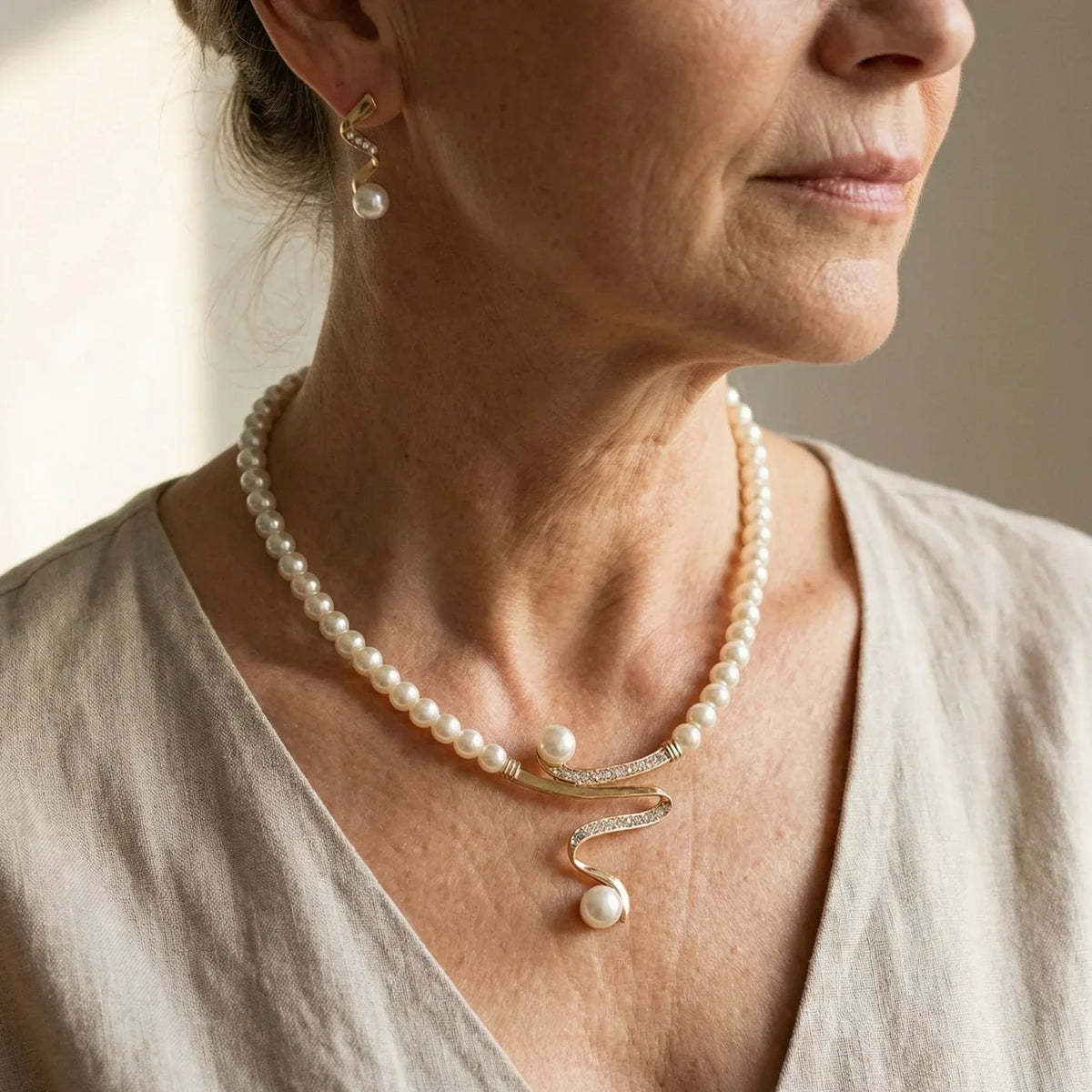 Ensemble de Bijoux Élégant en Perles