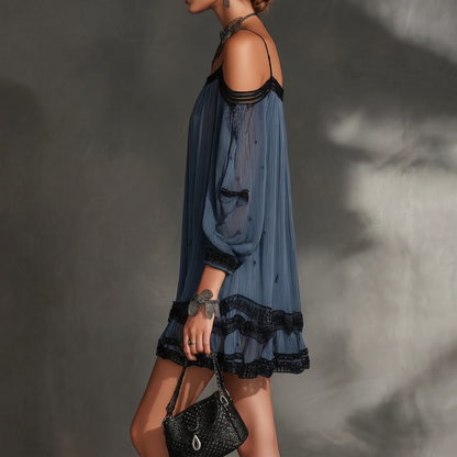 Mini vestido con escote Bardot