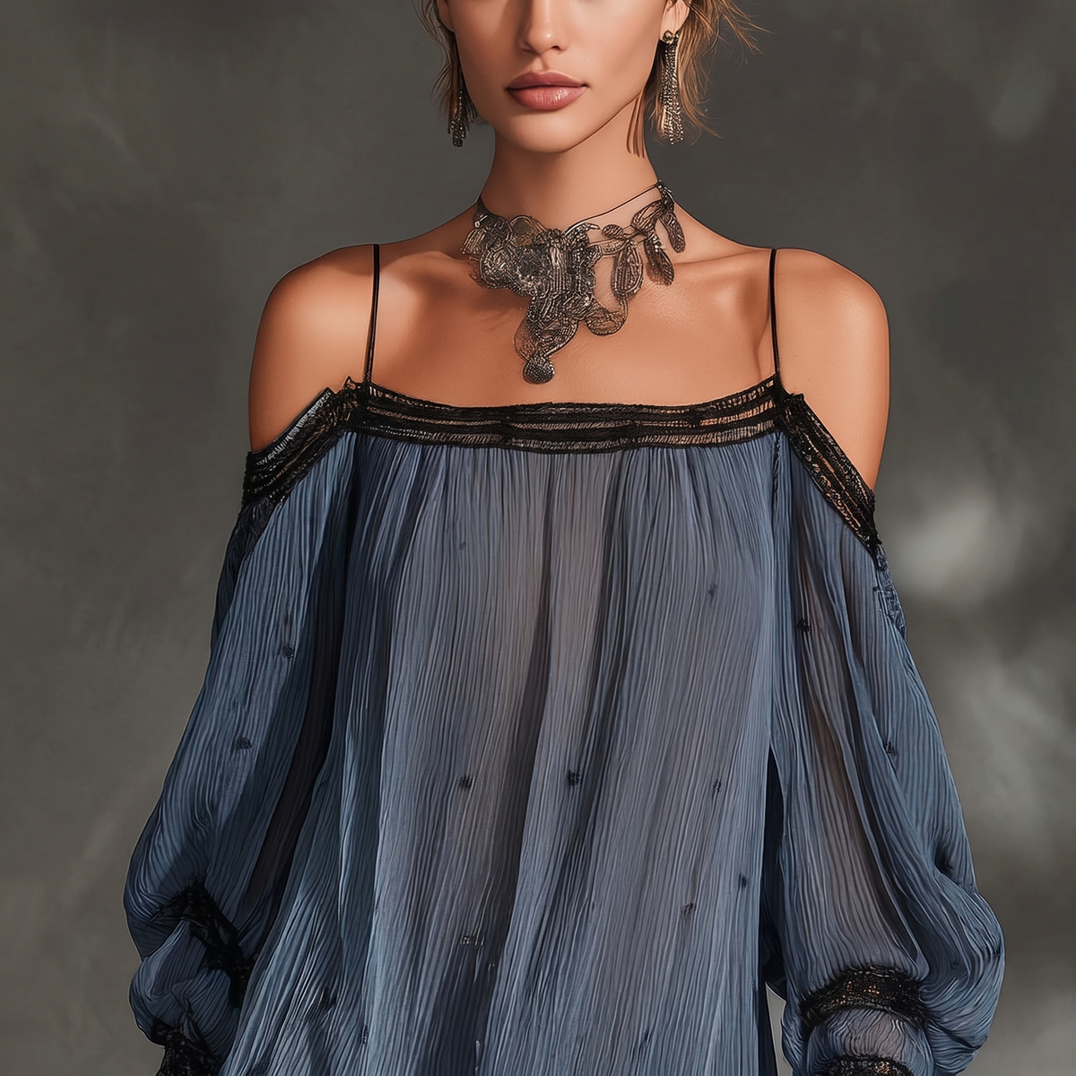 Mini vestido con escote Bardot