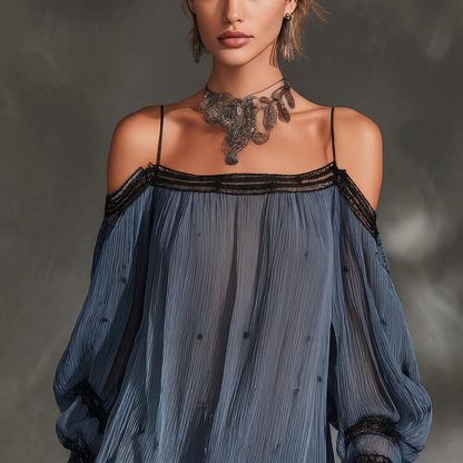 Mini vestido con escote Bardot