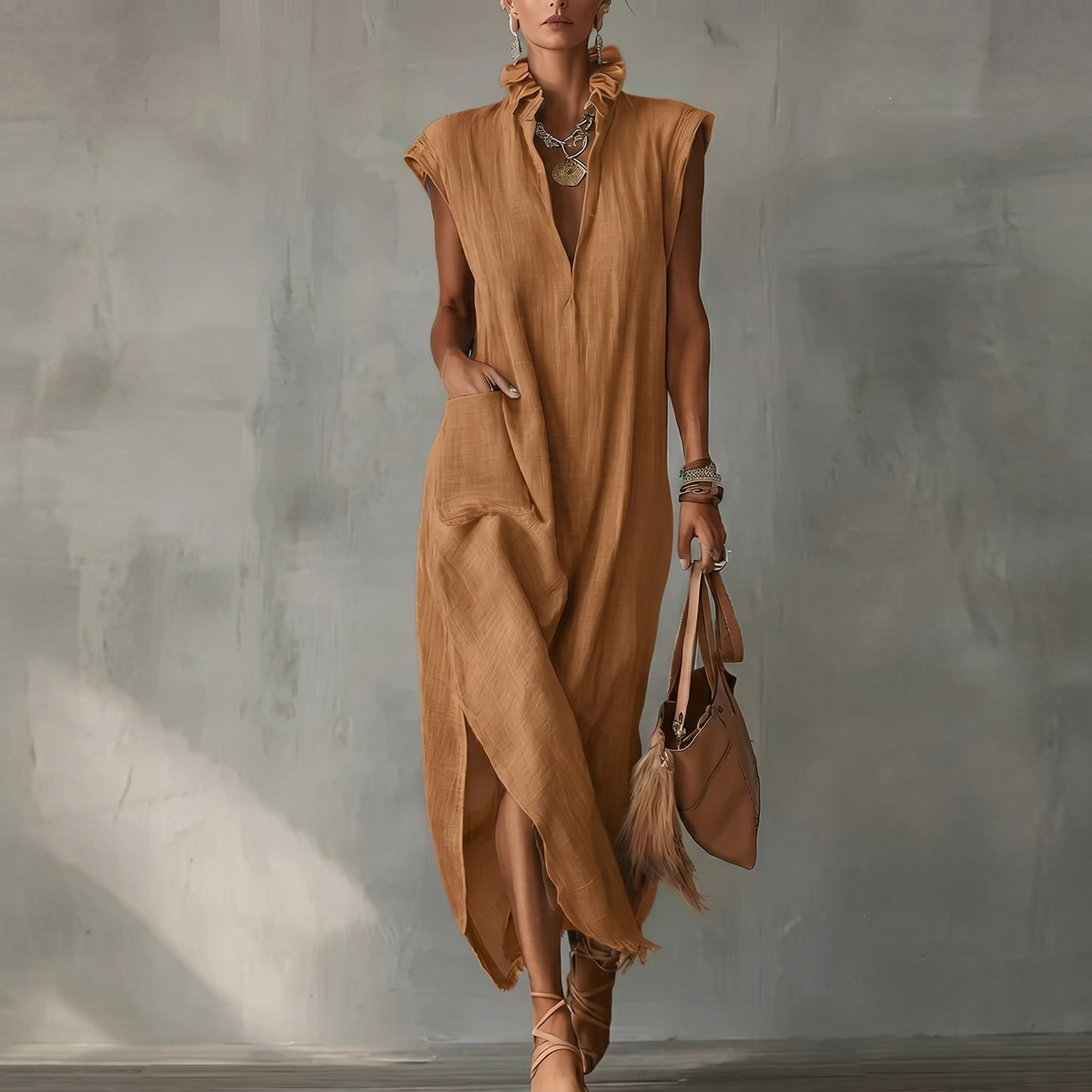 Robe fluide décolleté en V