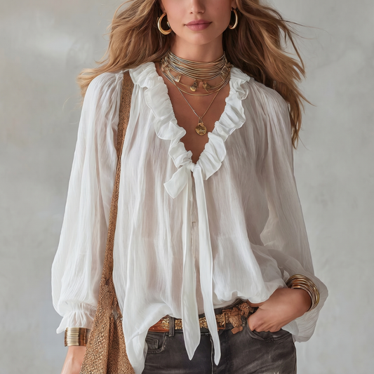 Blusa Lacial En V