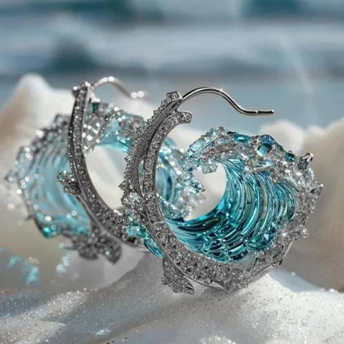 Suzanne - Boucles d'Oreilles Vagues de Mer