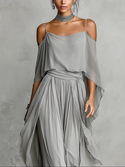Claire - Ensemble Gris Bretelles Fines
