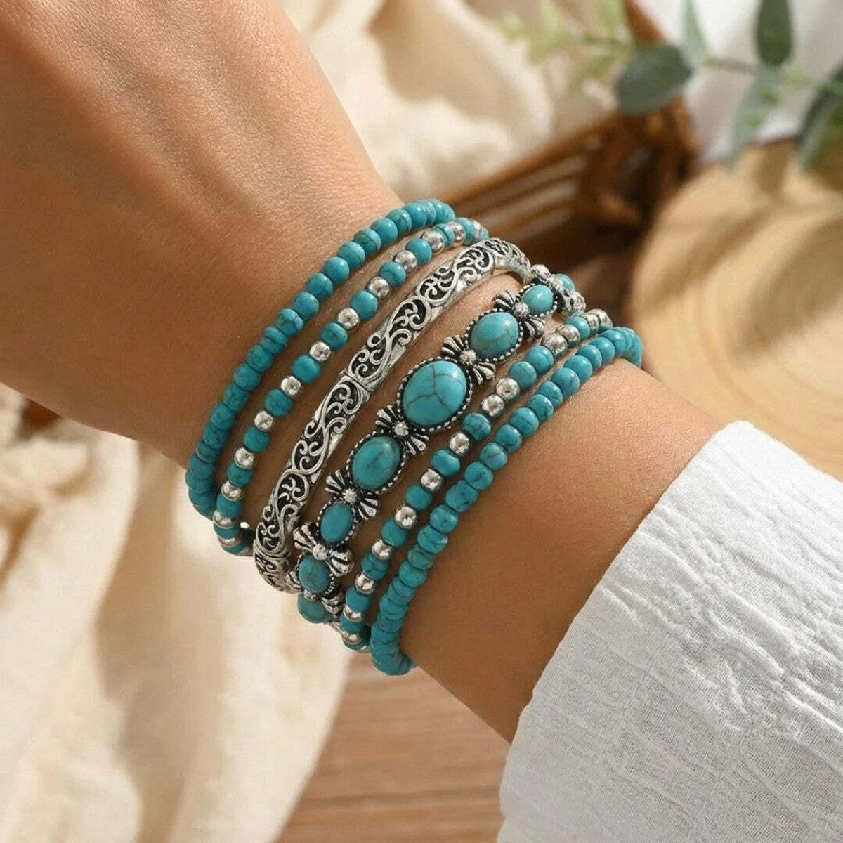 Mirella™ - Collection de Bracelets Boho avec Perles Turquoise