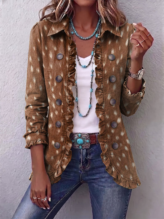 Nicolasa | Veste Imprimé Animalier à Volants