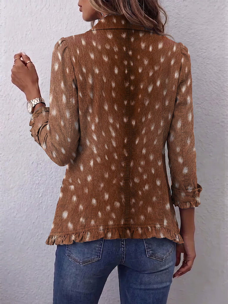 Nicolasa | Veste Imprimé Animalier à Volants