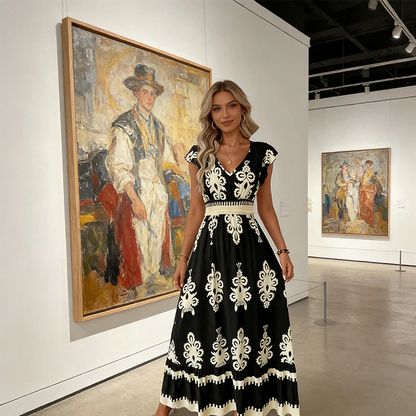 Candela - Robe longue baroque décolleté en V