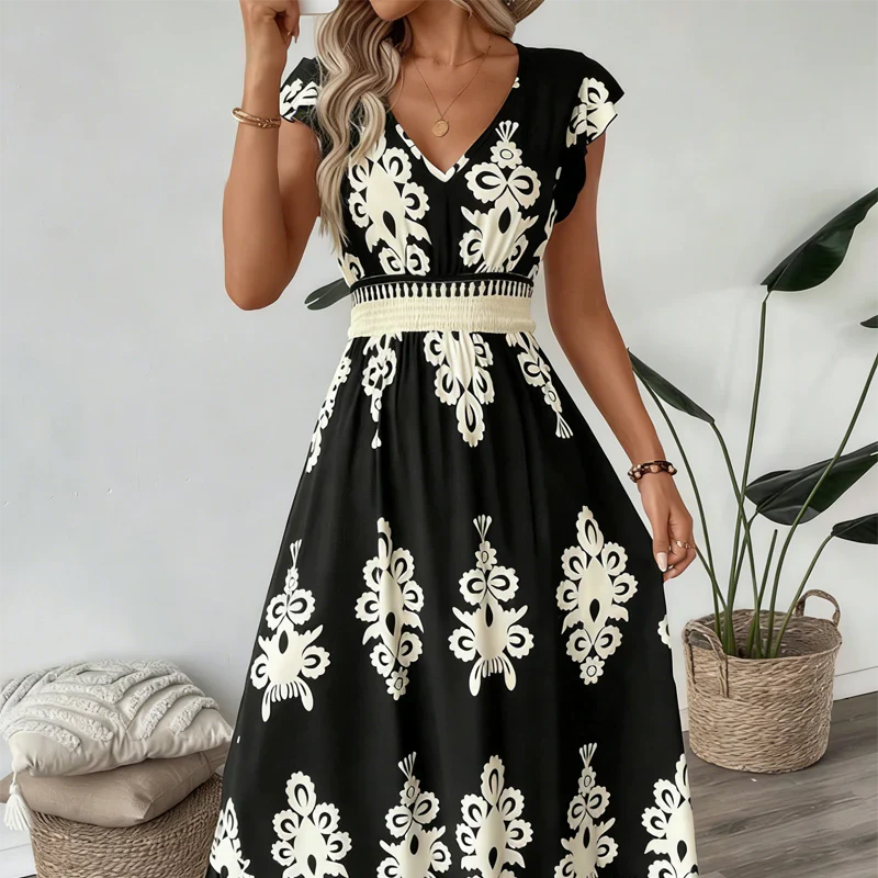 Candela - Robe longue baroque décolleté en V