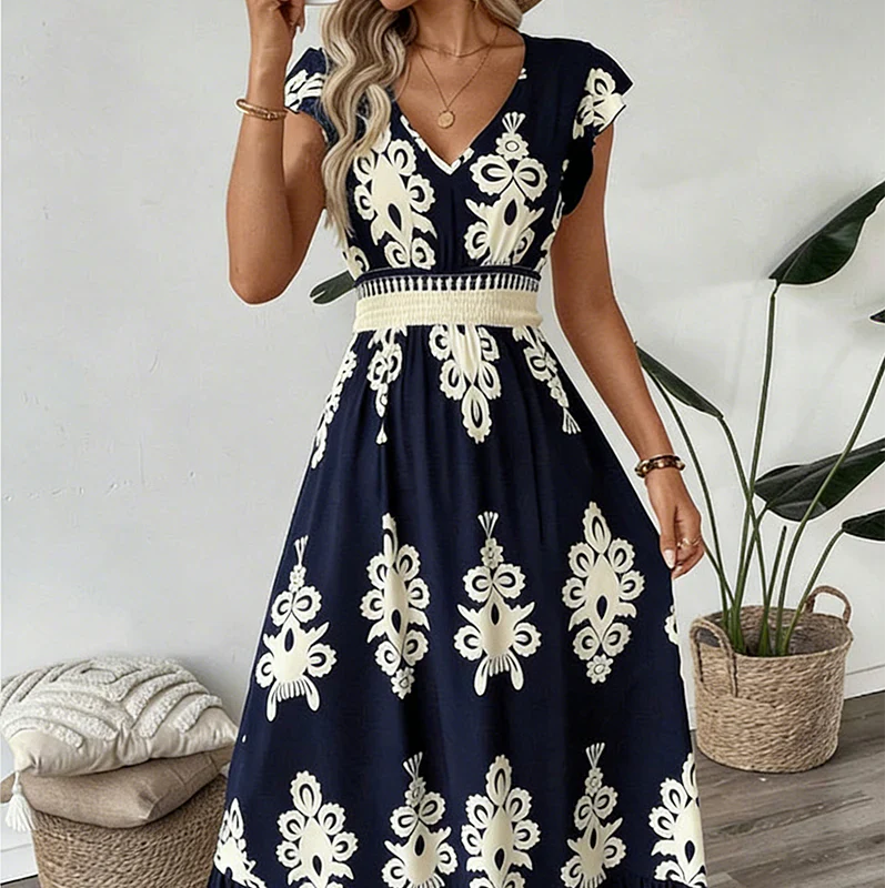 Candela - Robe longue baroque décolleté en V