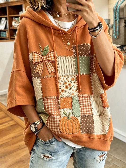 Larisa | Sweat à capuche oversize imprimé automne