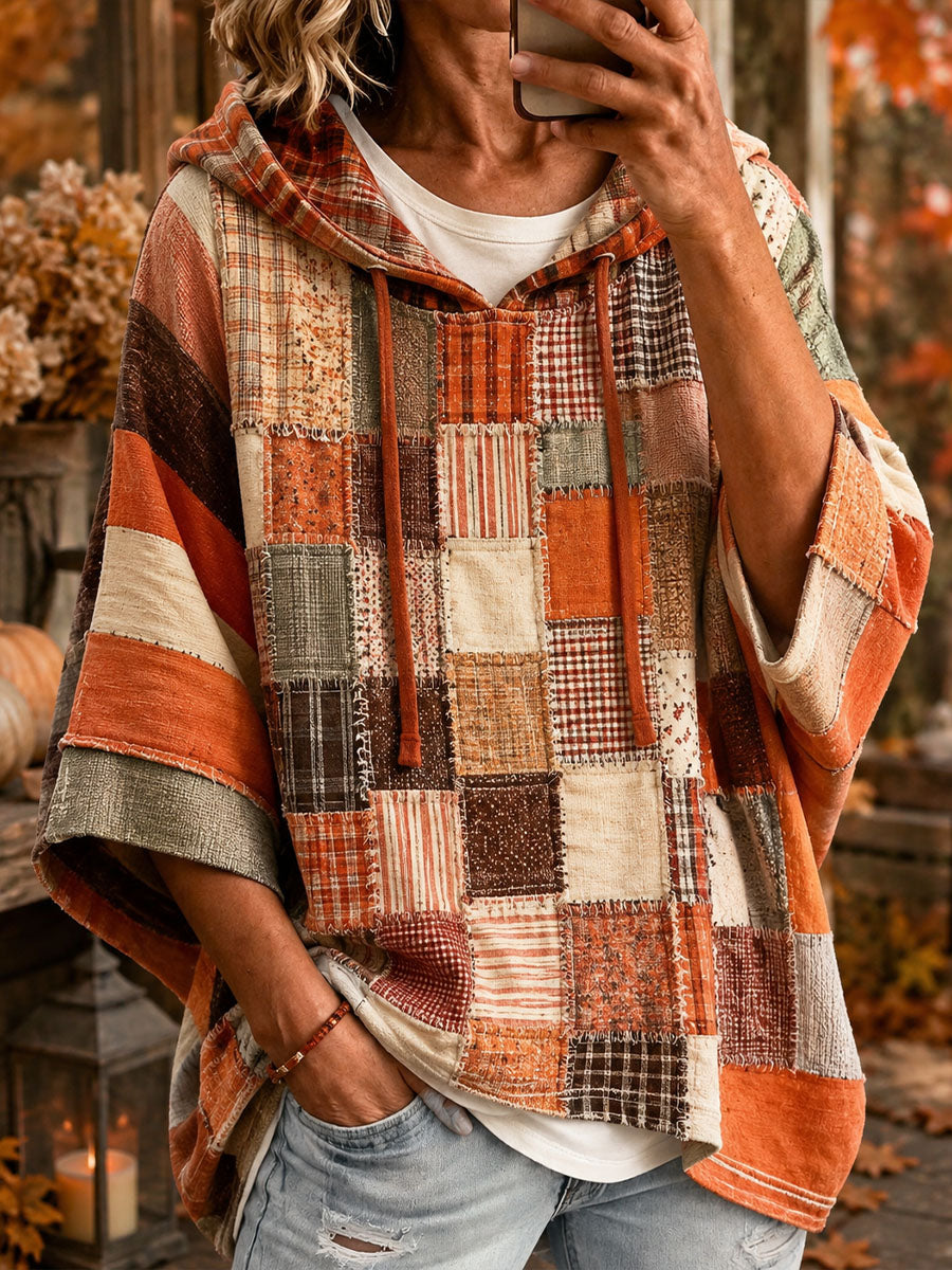 Roxana | Sweat à capuche oversize patchwork artistique