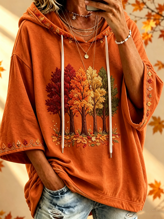Maria | Sweat à capuche oversize imprimé automne