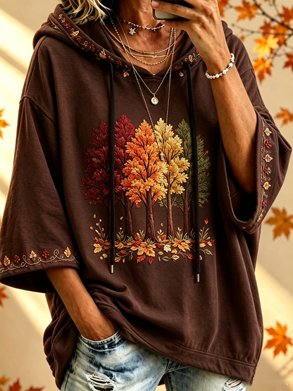 Maria | Sweat à capuche oversize imprimé automne