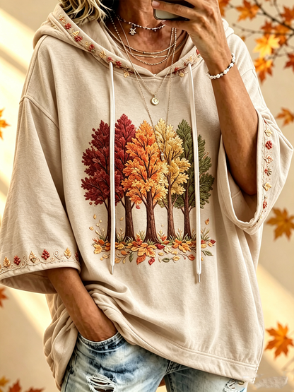 Maria | Sweat à capuche oversize imprimé automne