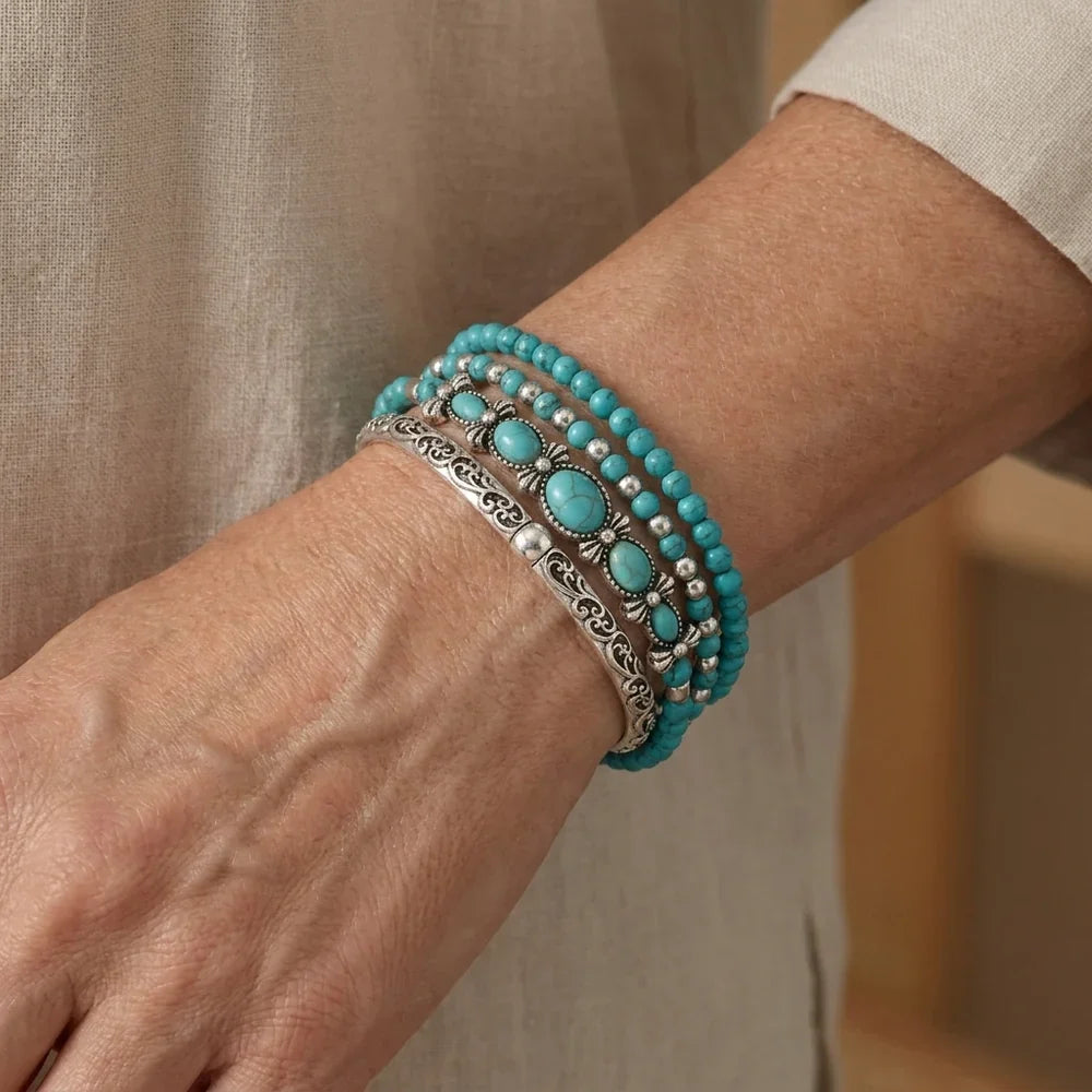 Mirella™ - Collection de Bracelets Boho avec Perles Turquoise