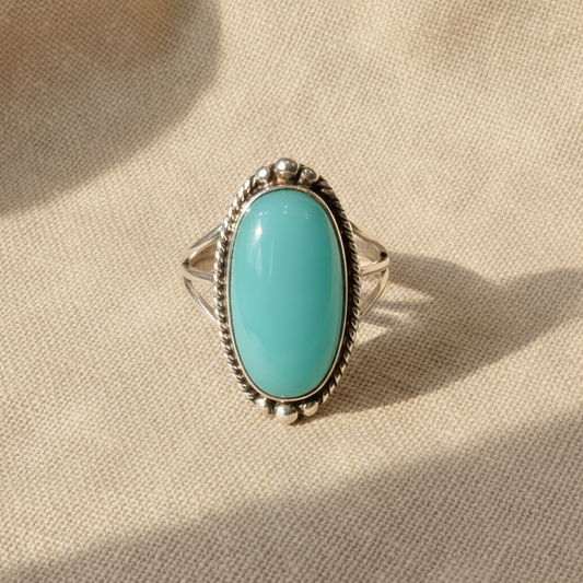 Noemi™ - Bague avec Turquoise et Anneau Tressé