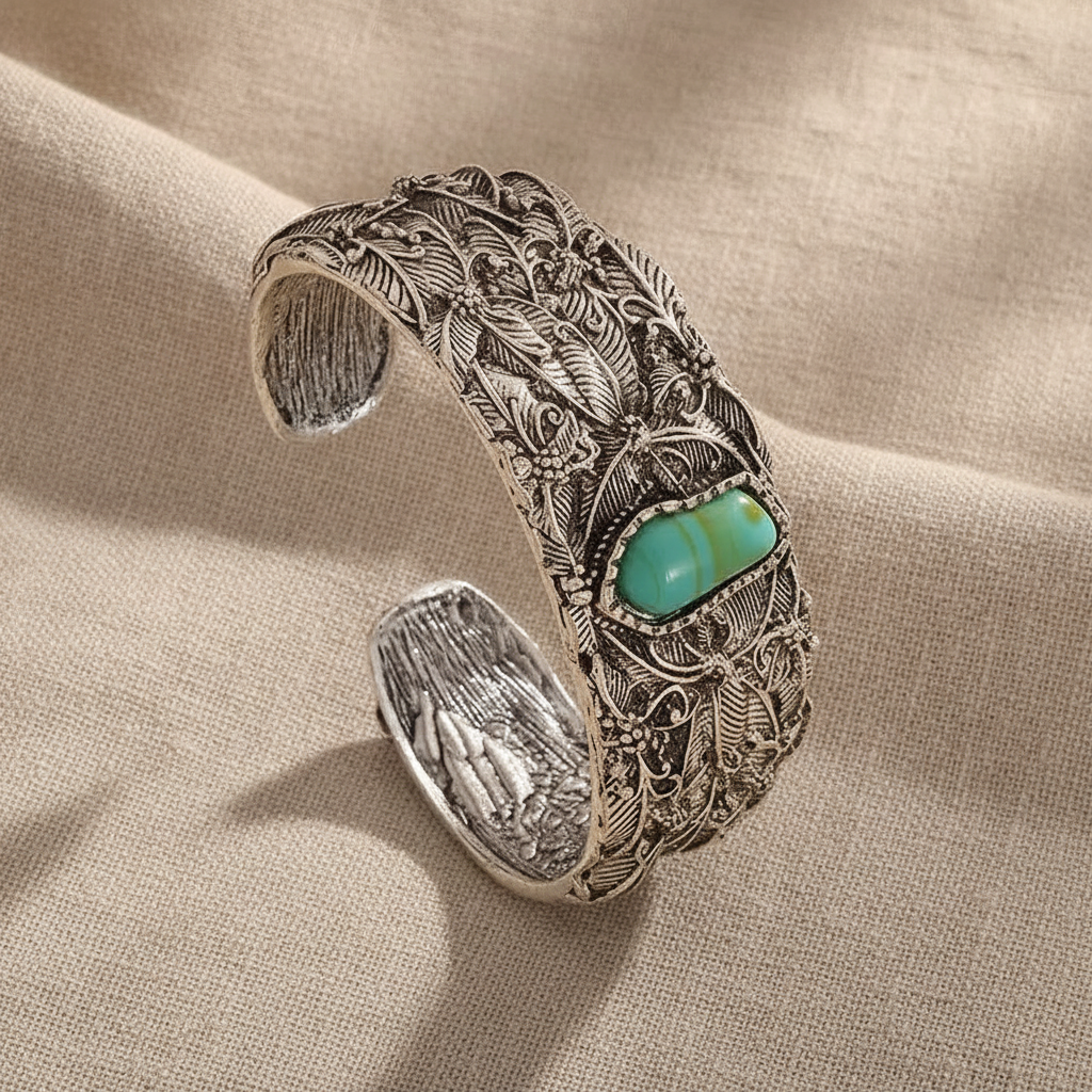 Teodora™ - Bracelet Manchette Vintage en Turquoise